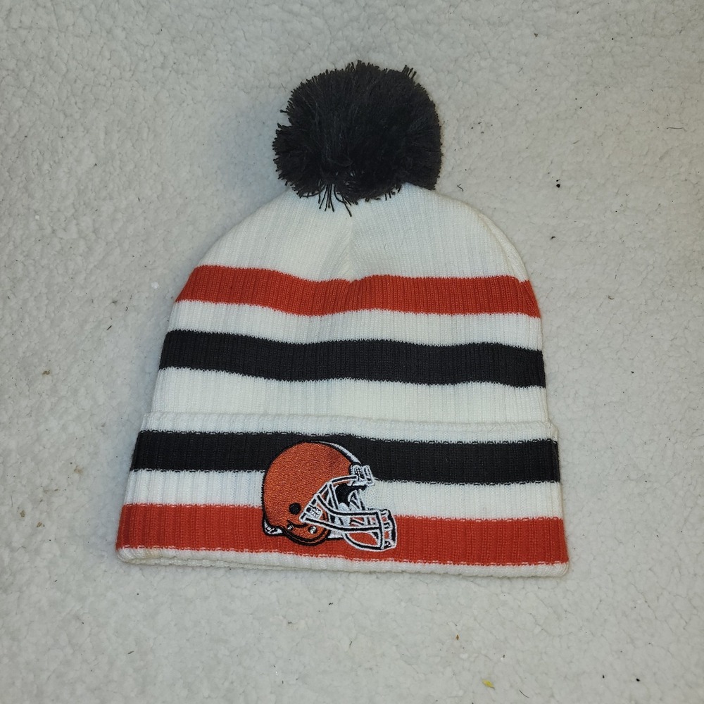 New Cleveland Browns Logo Pom‎ Knit Cuffed Beanie Hat Cap